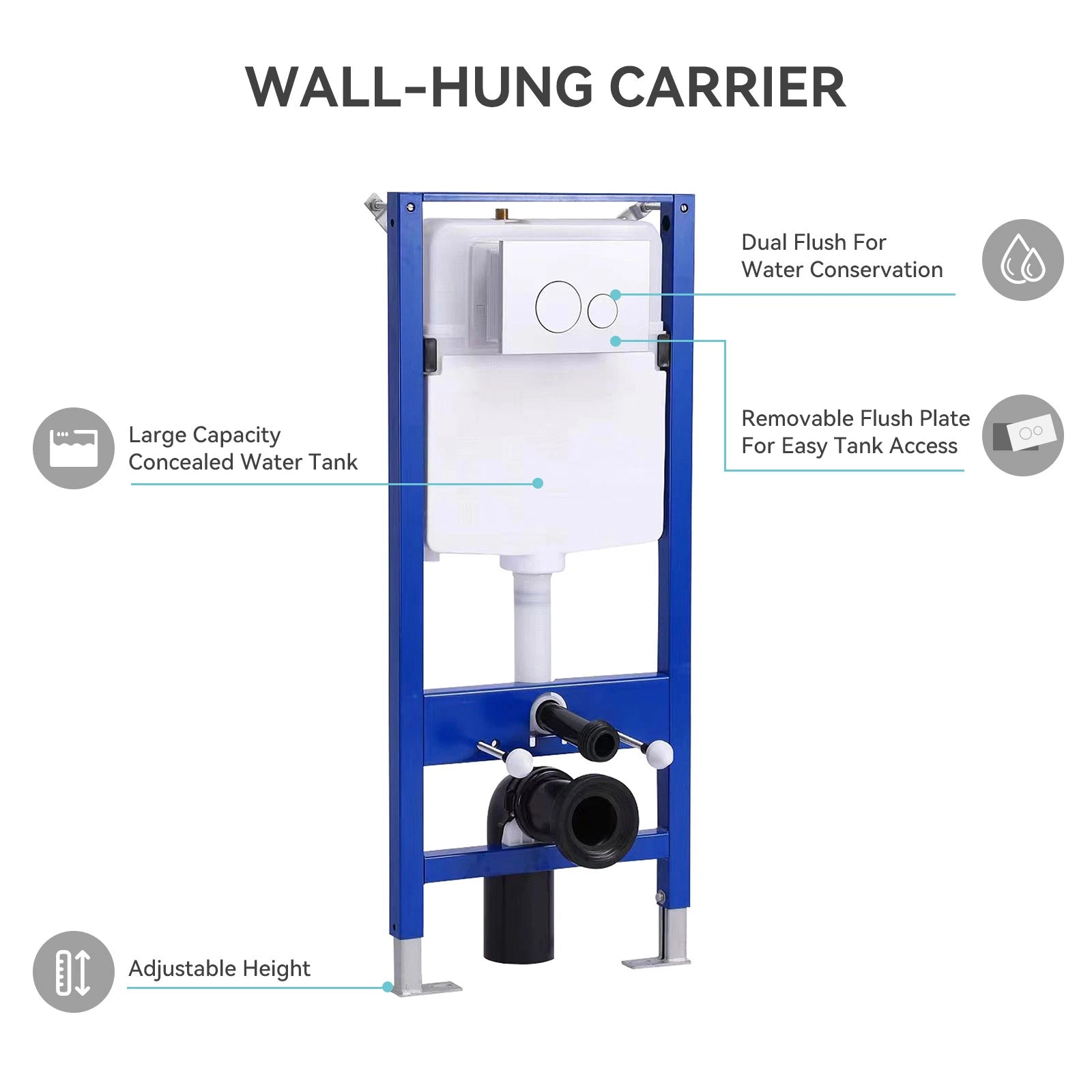 HOROW Dual Flush Actuator With Steel Tube Frame for TG02W Model UWT01H-US
