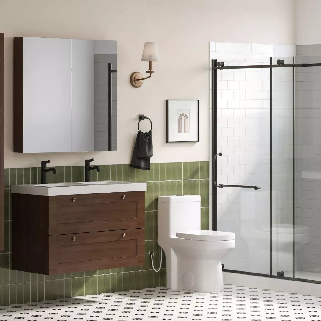 HOROW Compact Toilet For Small Bathroom Dual Flush Toilet Model 8733U