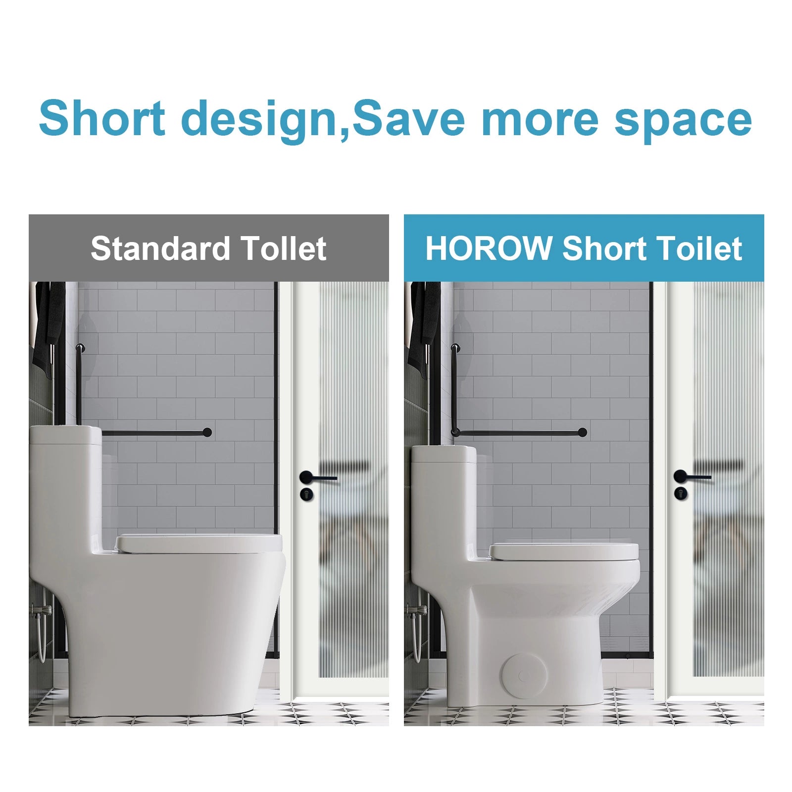 HOROW Compact Toilet For Small Bathroom Dual Flush Toilet Model 8733U