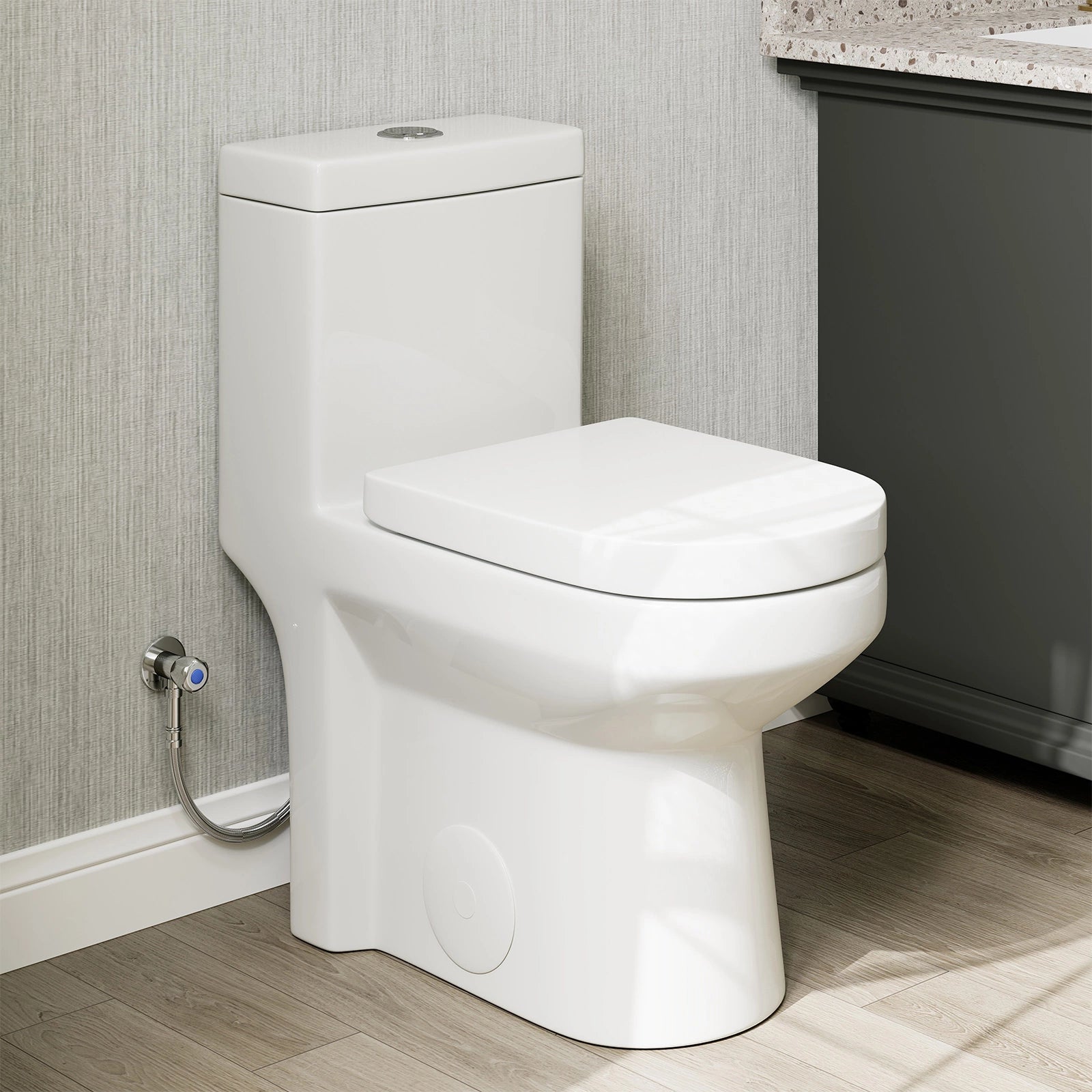HOROW 8733-10 Compact Toilet | Dual Flush 10-Inch Rough in, image size:1600x1600