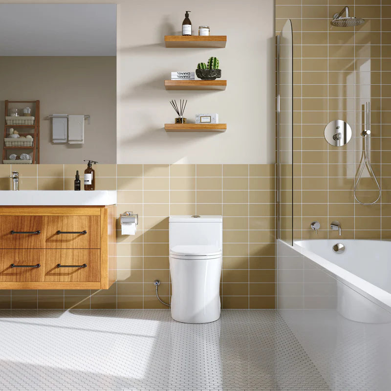 HOROW 10 Inch Rough Toilet Bowl Elongated One Piece Toilet Model T0338W-10