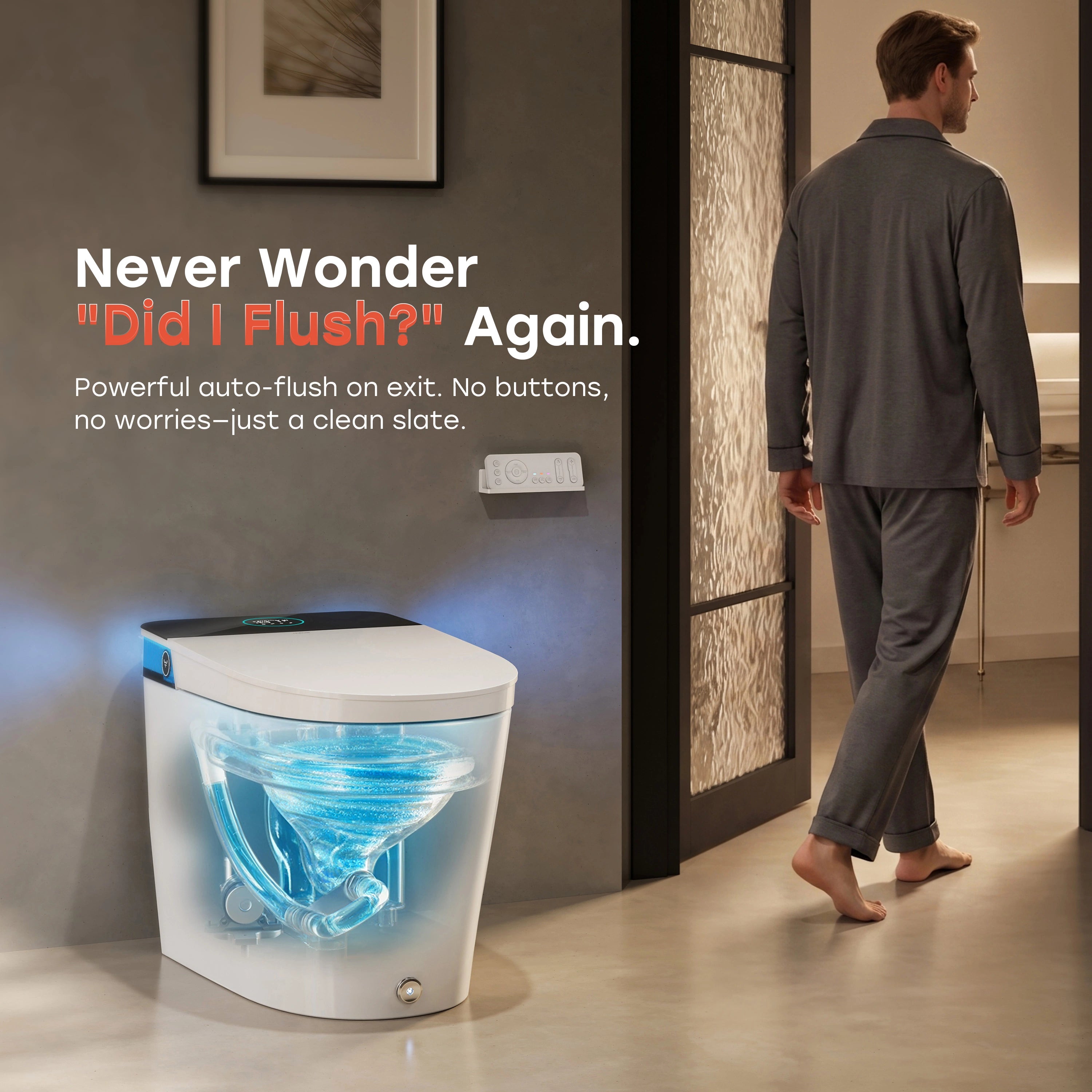 HOROW T38 Smart Toilet with Built-In Tank, Bidet & Mood Light