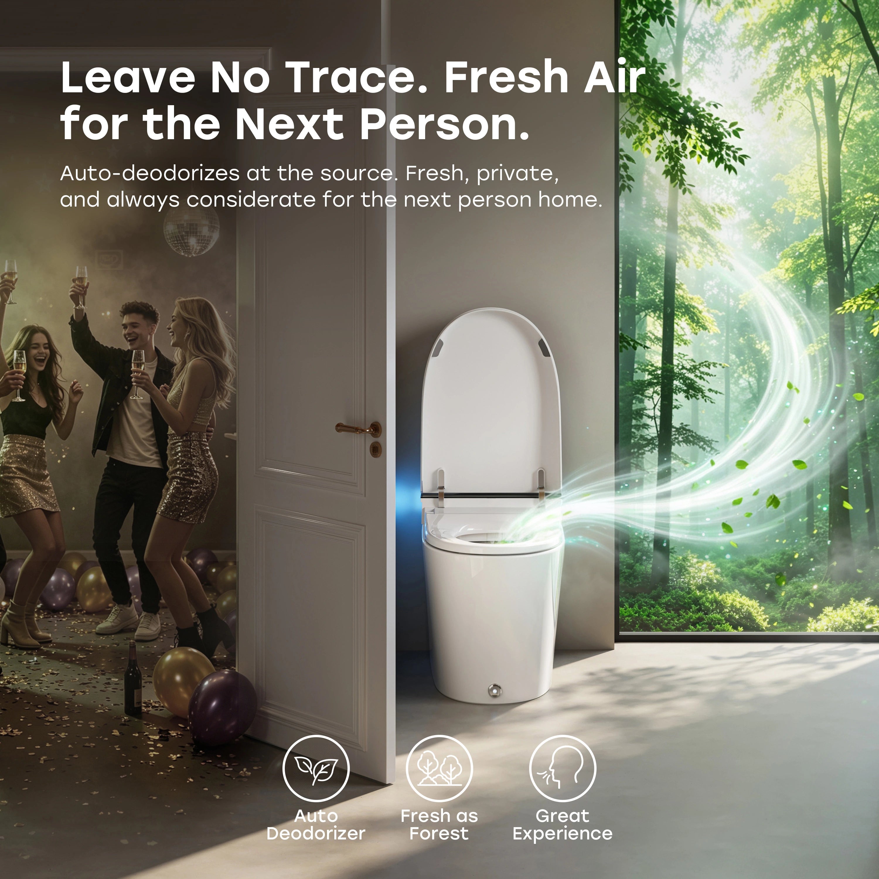 HOROW T38 Smart Toilet with Built-In Tank, Bidet & Mood Light