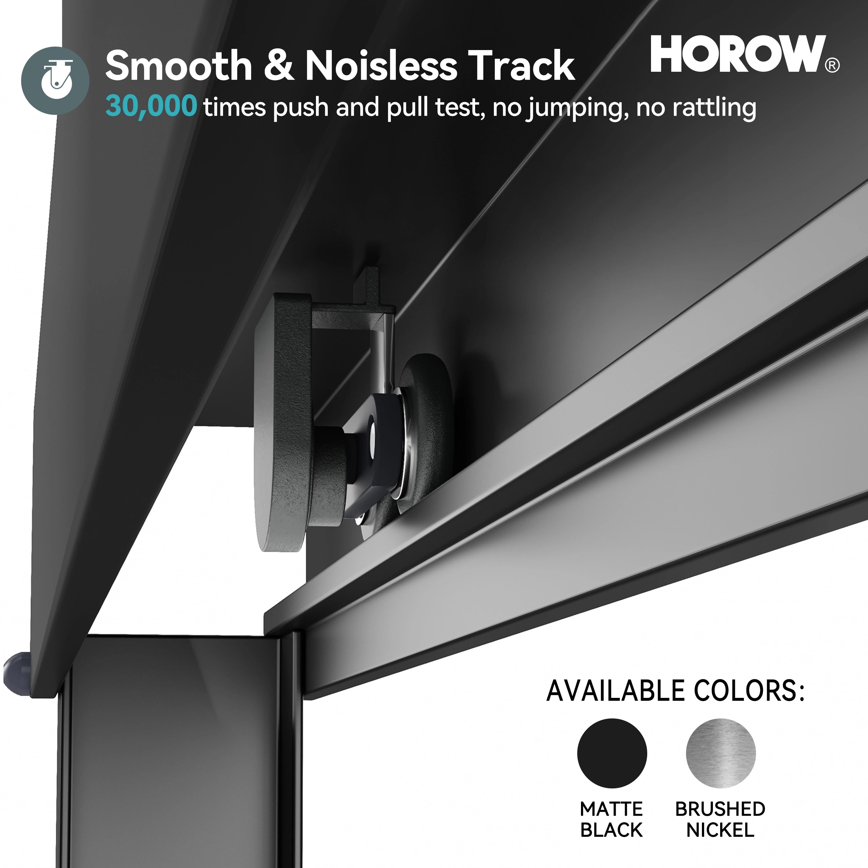 Matte Black Double Sliding Shower Door – Model HR4872-MB, 1/4" Thick Glass