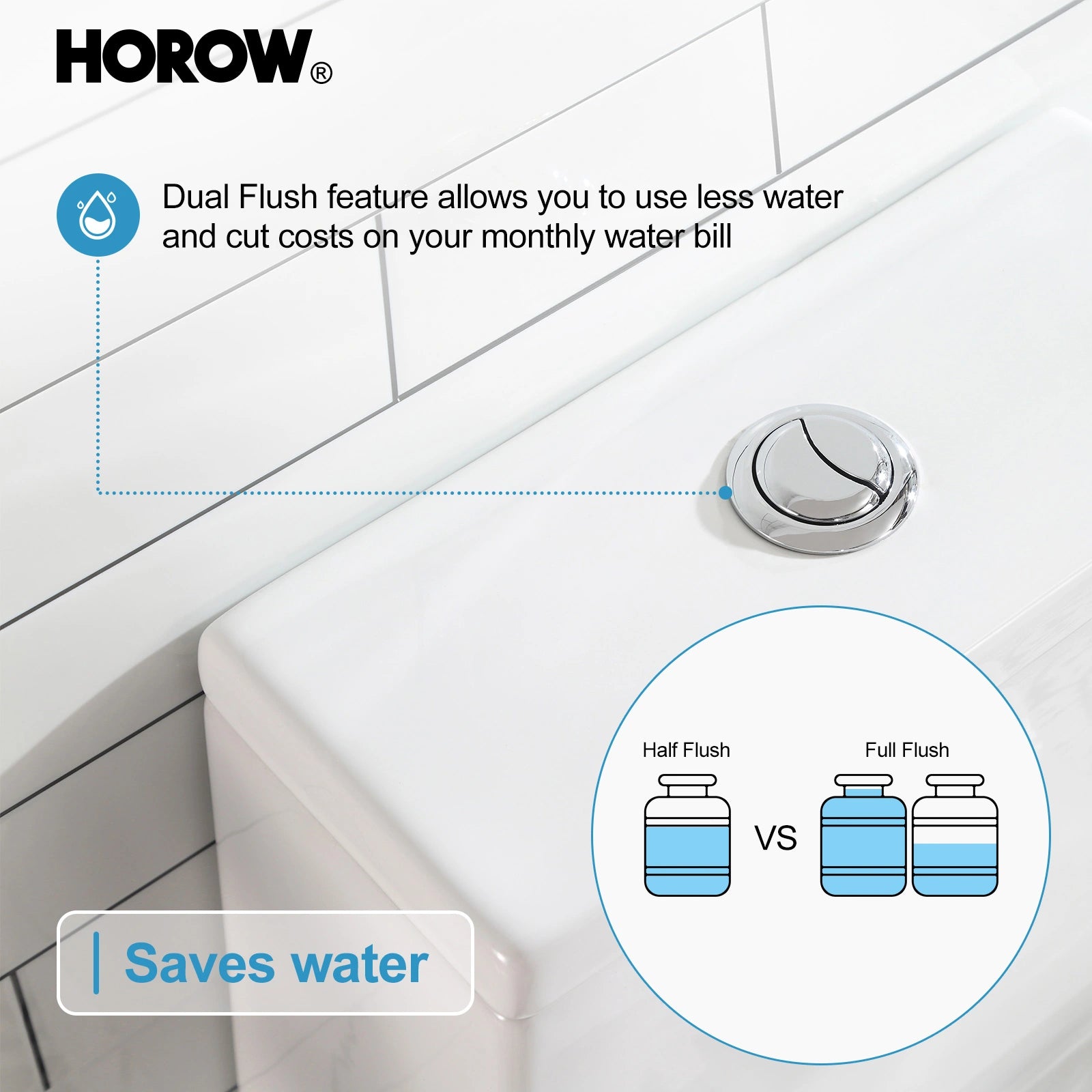 HOROW Best Floor Mounted Elongated Seat One Piece Toilet Model HWMT138