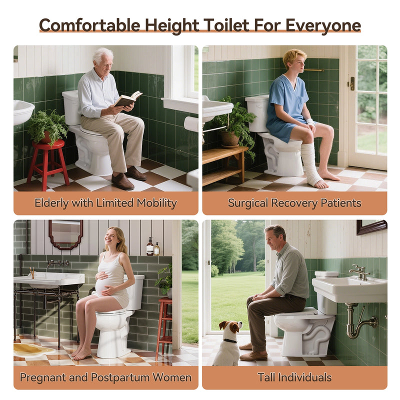 ADA chair-height two piece toilet