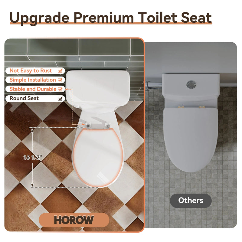 Elongated and round bowl toilets