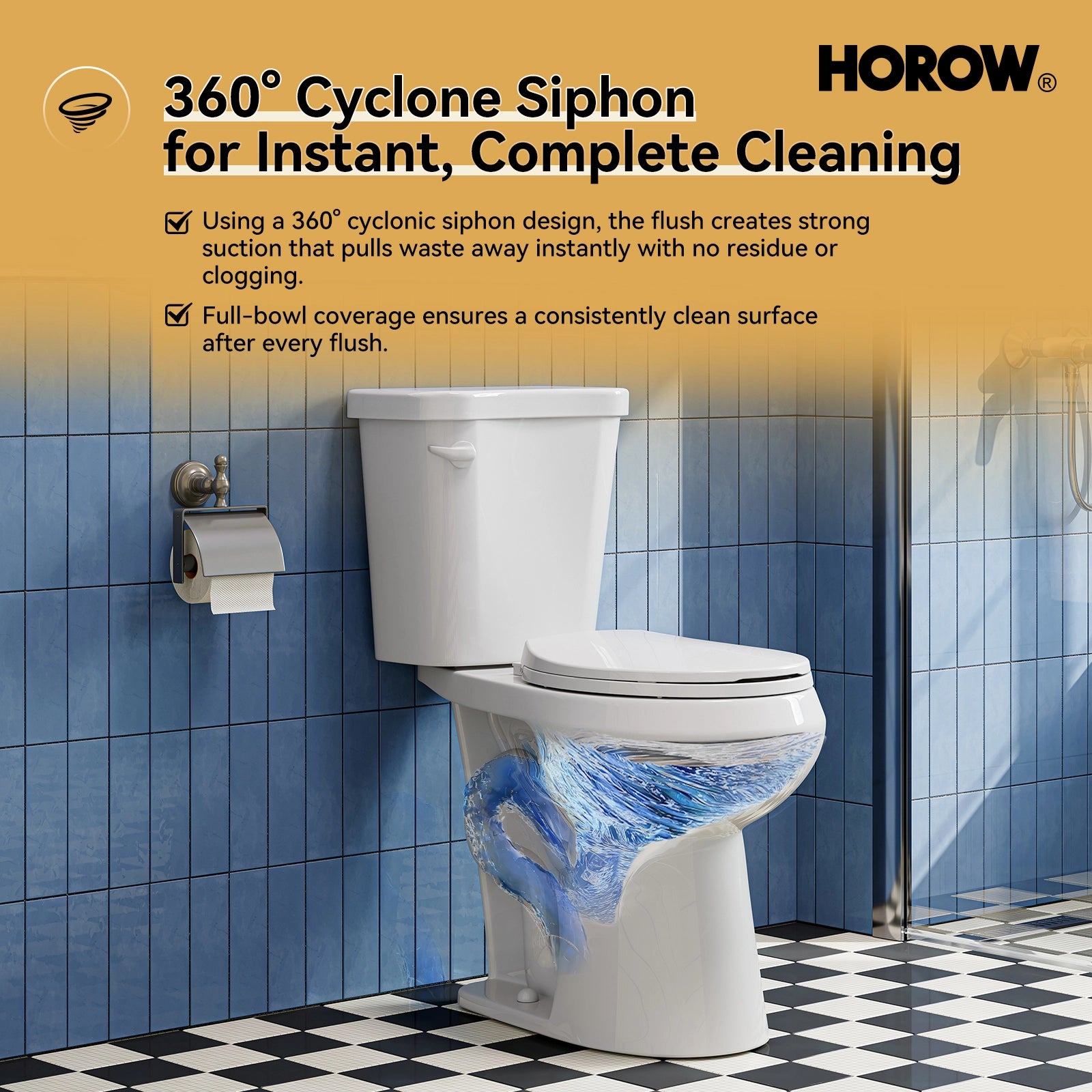 Round 2 Piece Toilet with ADA Compliant and Single Flush Model HWTT-R02S