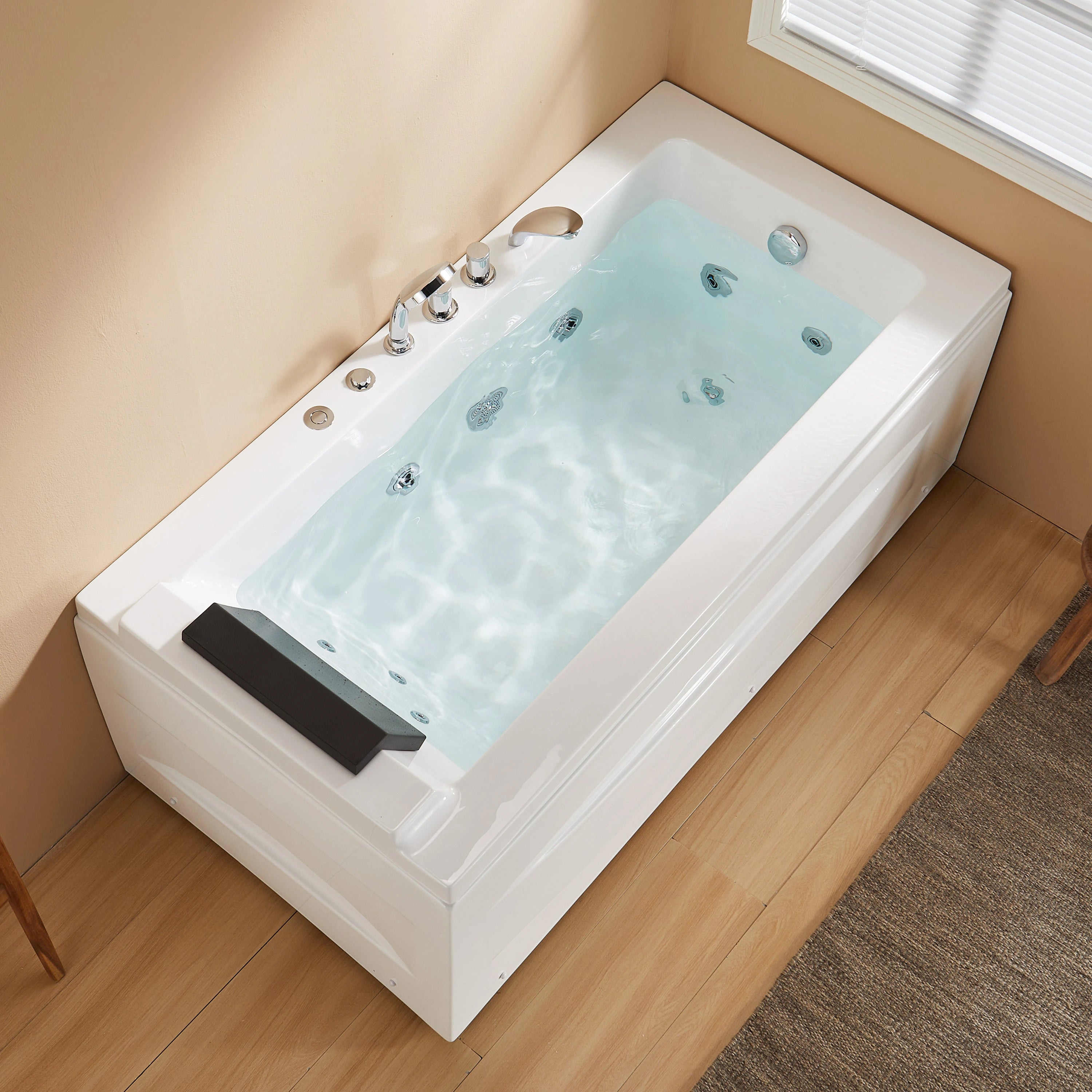 HOROW M59-R 59" Acrylic Massage Bathtub with Right Drain