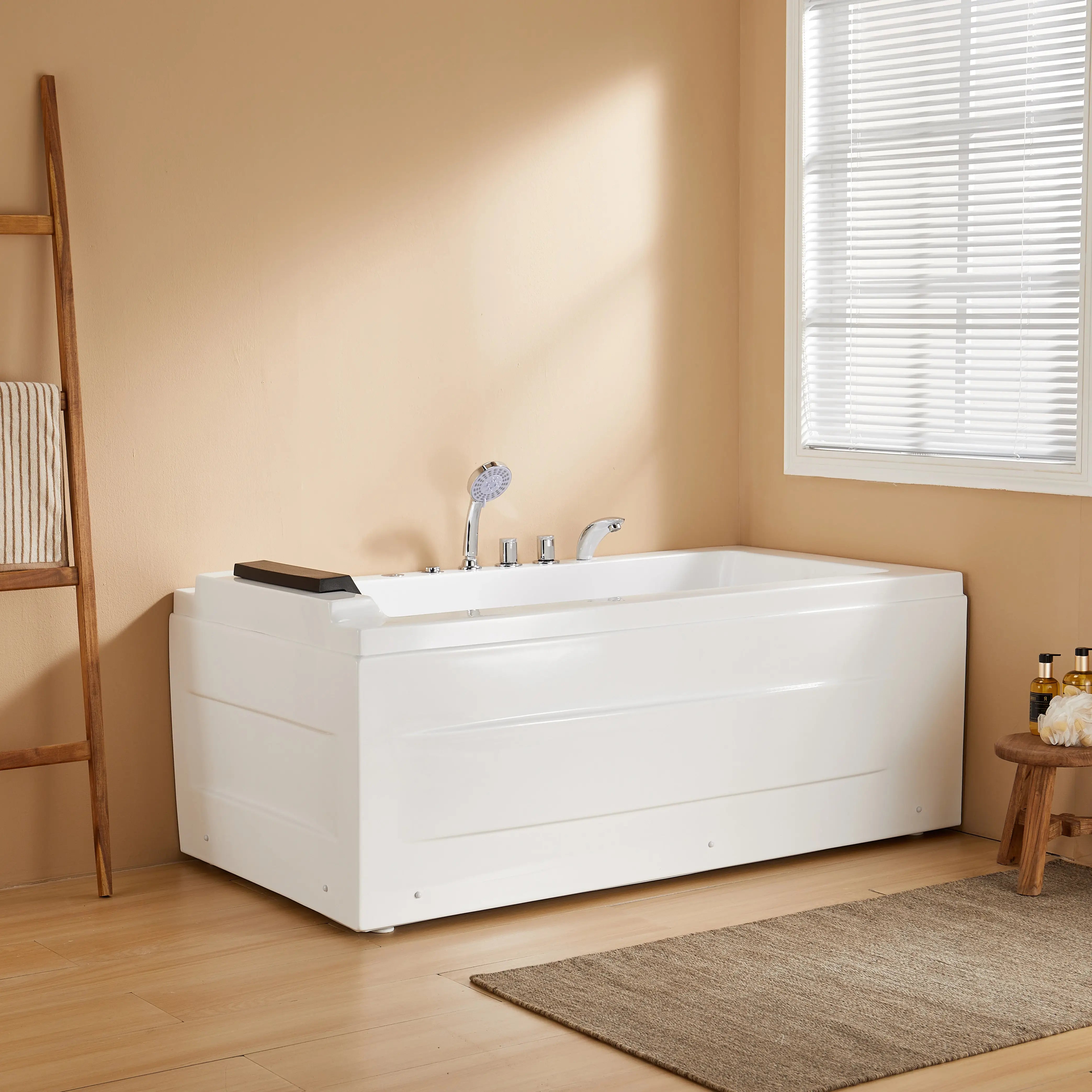 HOROW M59-R 59" Acrylic Massage Bathtub with Right Drain