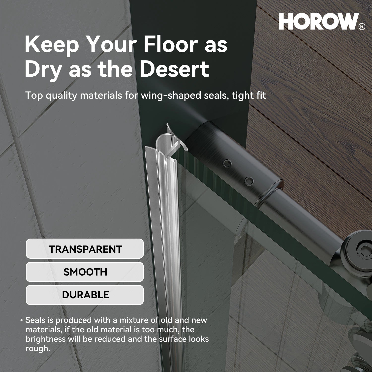HOROW MI6076-BN 60" Frameless Glass Shower Door in Brushed Nickel