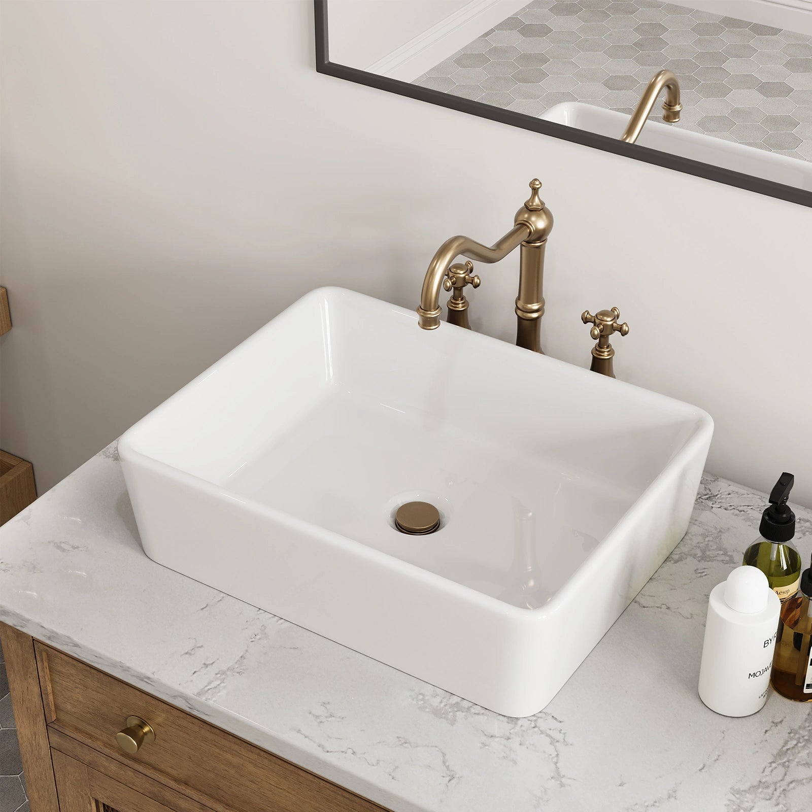 Rectangular Vessel Sink with Above Counter Model S4837W