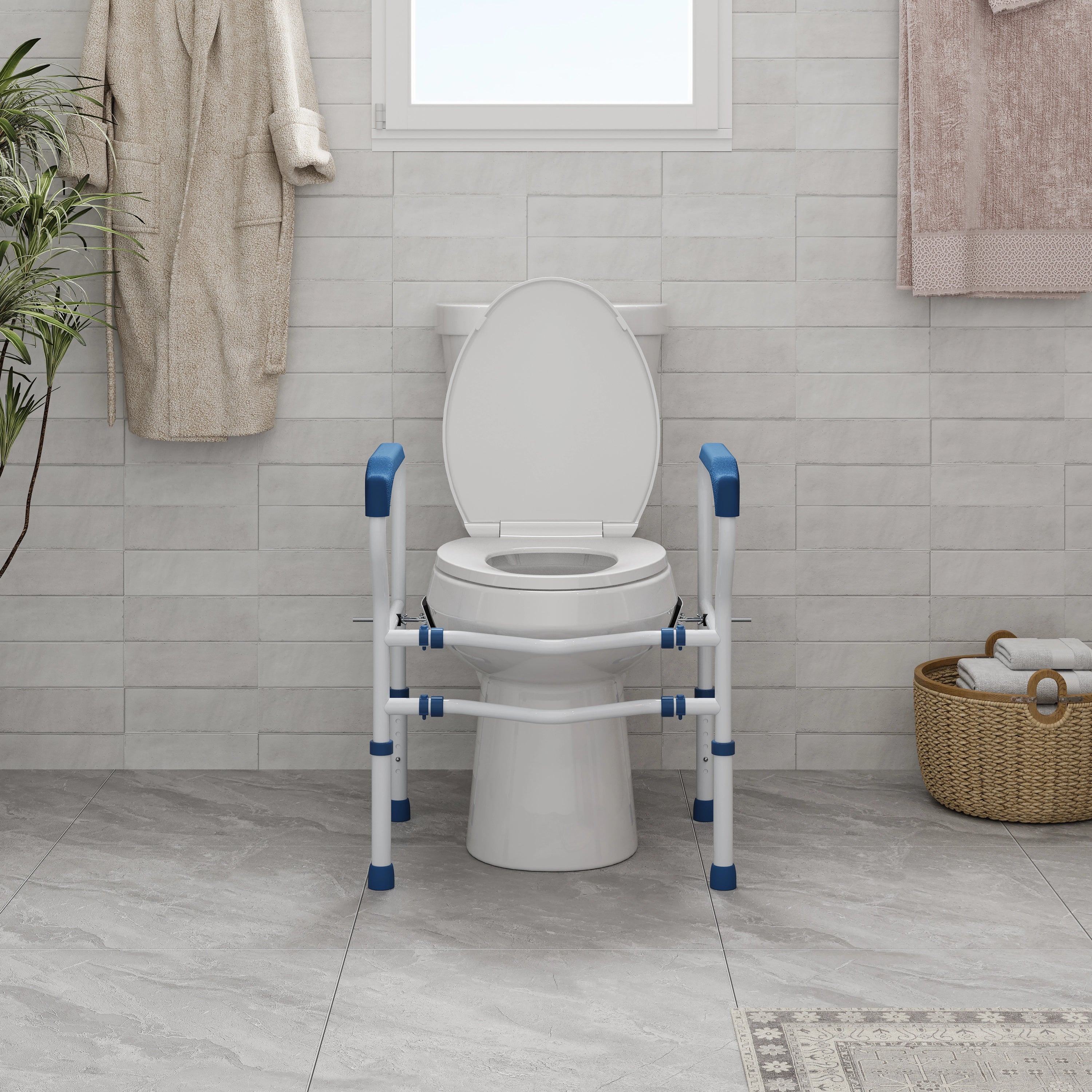HOROW Toilet Safety Rail – Adjustable Width & Height for Secure Support