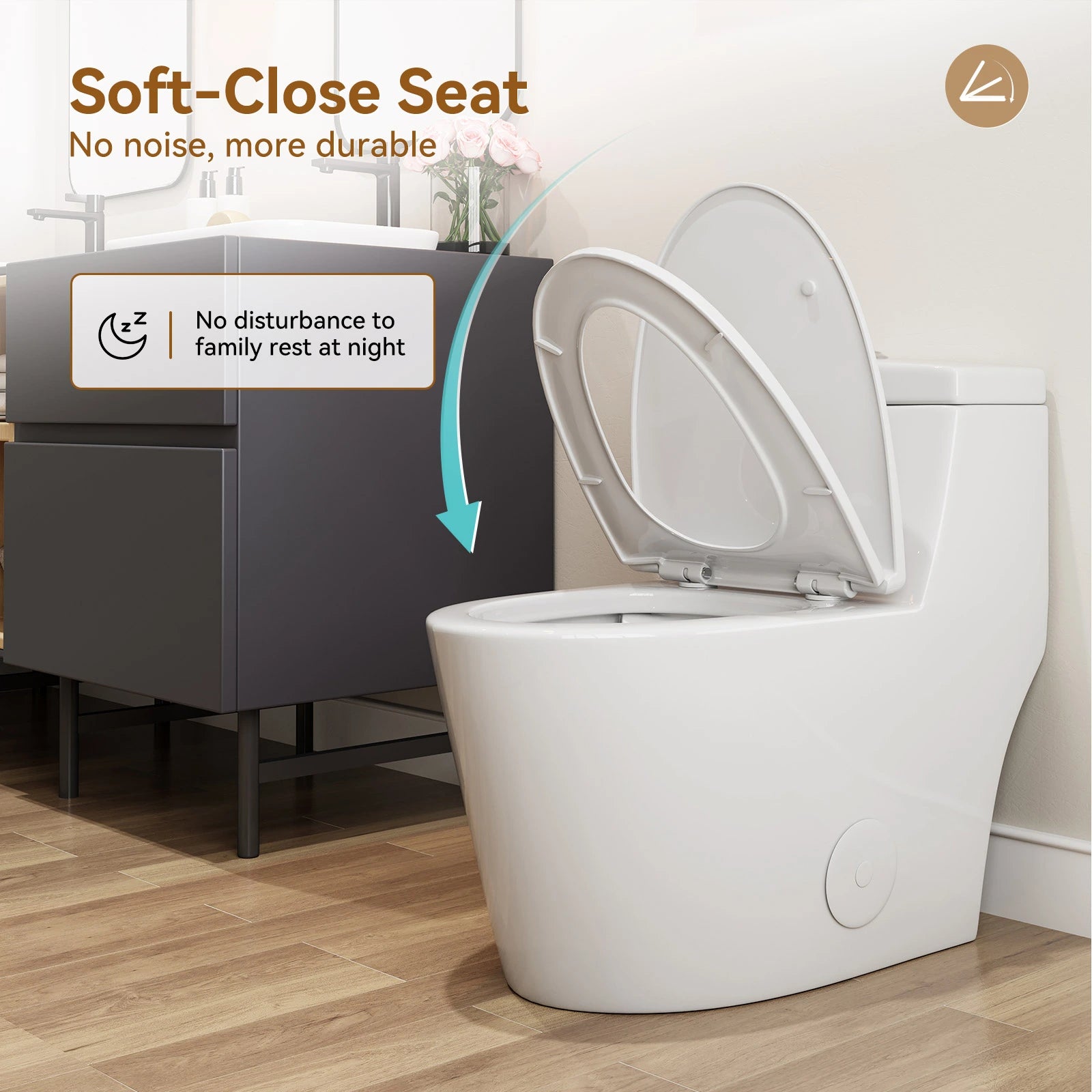 HOROW Compact Elongated Toilet One Piece Dual Flush 1.1 OR 1.6 GPF Toilet Model T0280W