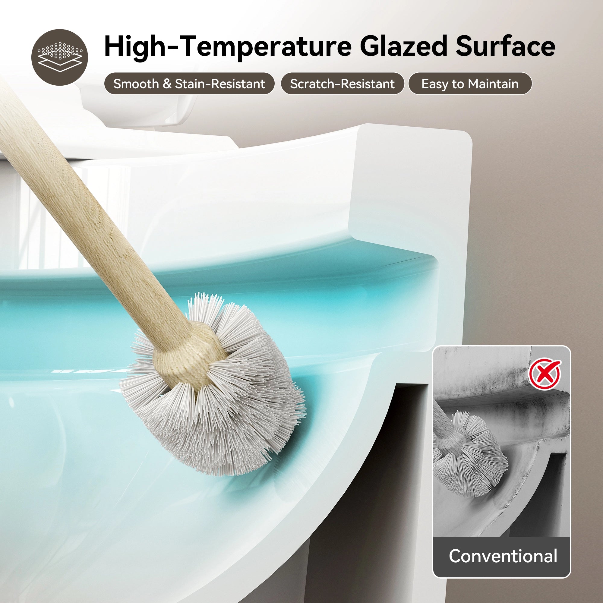 HOROW T30-NE 10-Inch Rough-In Non-Electric Bidet Toilet
