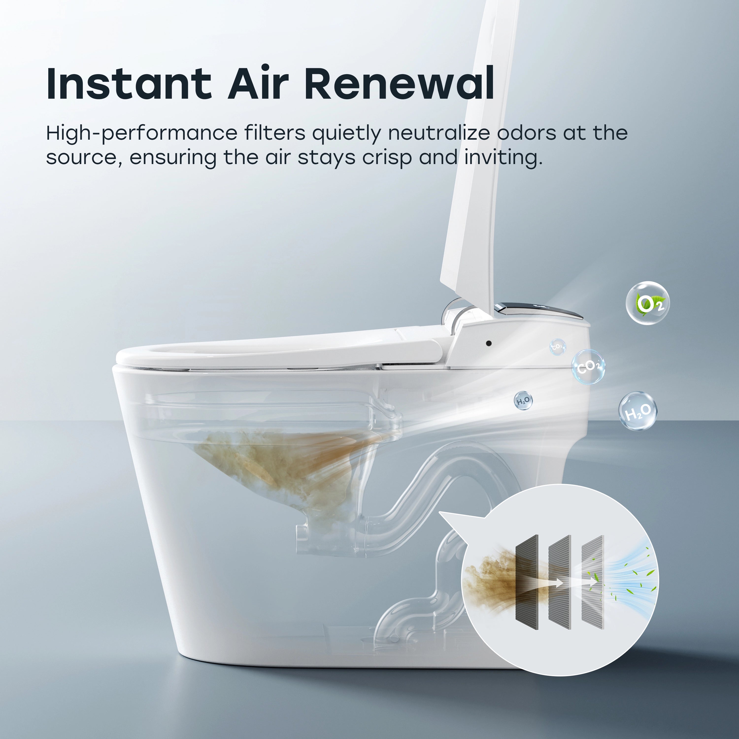 HOROW T39 Smart Toilet with Built-In Tank & Pump, ADA Dual Flush