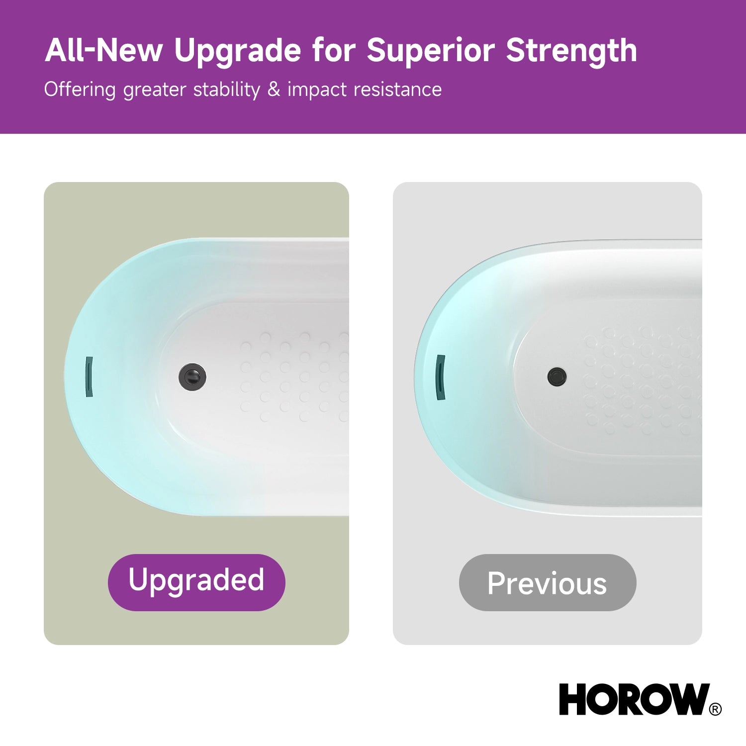 HOROW TU47-MBN-A 1.2M Acrylic Freestanding Tub with Black Hardware