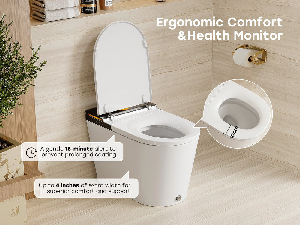 Comfort height toilet ergonomic seating