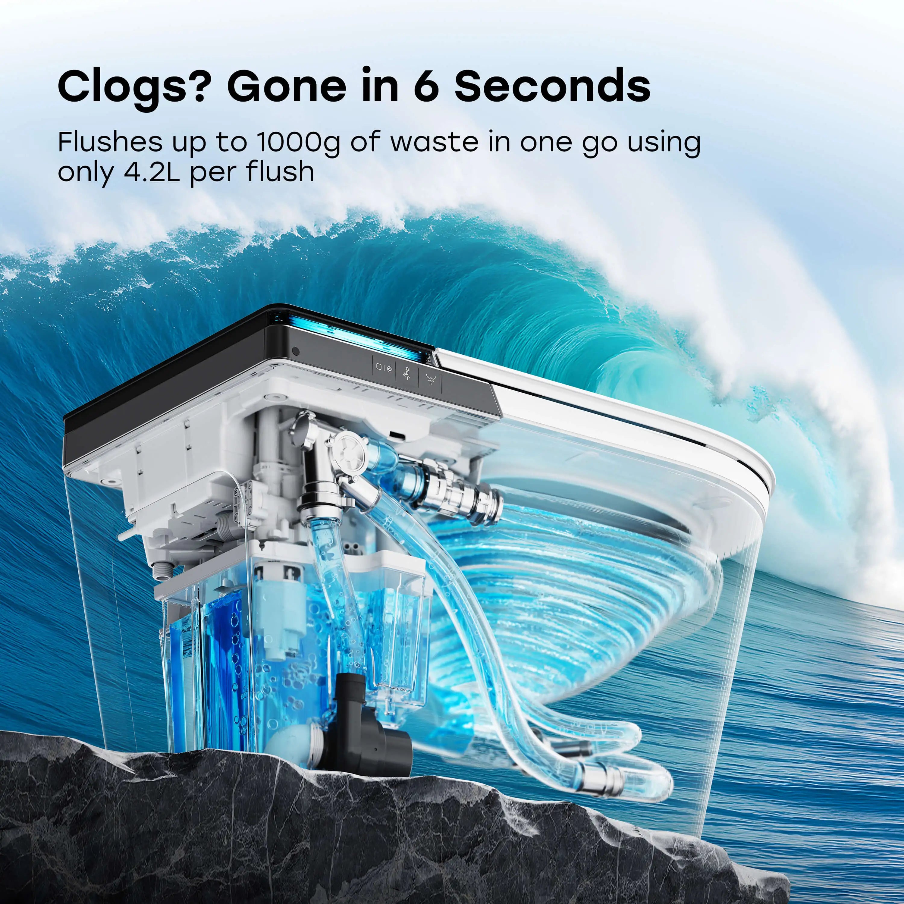 HOROW X70 Smart Toilet with Built-In Tank and Pump – Powerful Flush, Modern Comfort